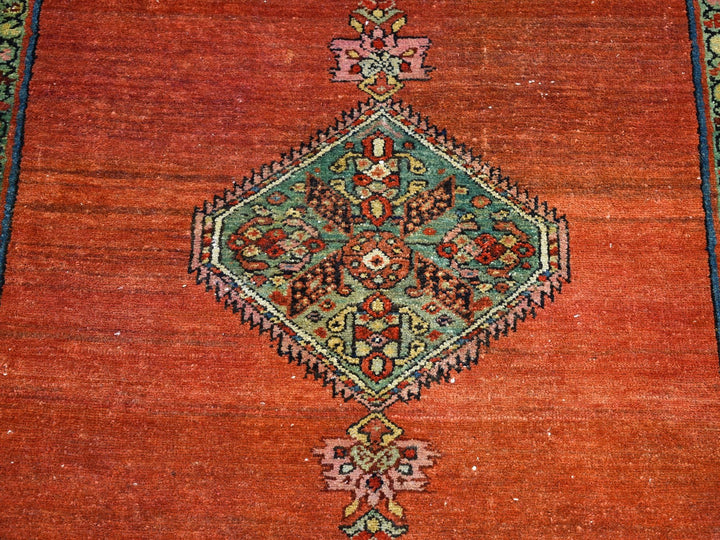 4'8" x 12'0" Vintage Hand Knotted Red Wool Runner Oriental Rug - MOA10266657