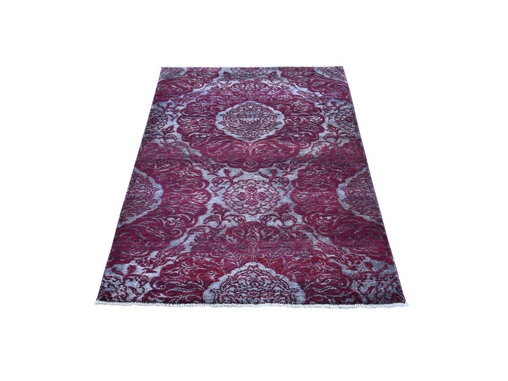 3'2" x 5'7" New Hand Knotted Red Wool Rectangle Oriental Rug - MOA10266663