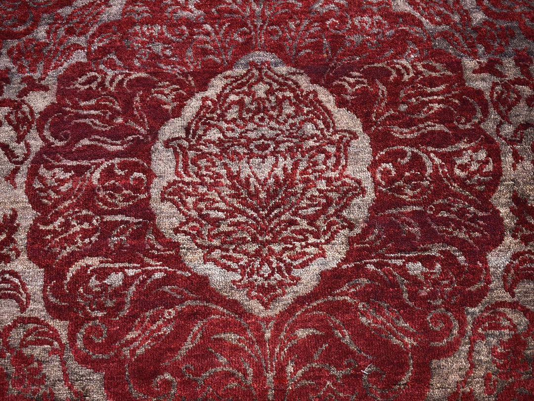3'2" x 5'7" New Hand Knotted Red Wool Rectangle Oriental Rug - MOA10266663