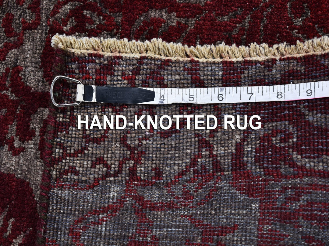 3'2" x 5'7" New Hand Knotted Red Wool Rectangle Oriental Rug - MOA10266663