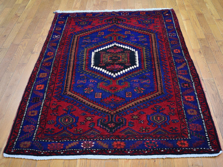 4'6" x 6'8" New Hand Knotted Red Wool Rectangle Oriental Rug - MOA10266672