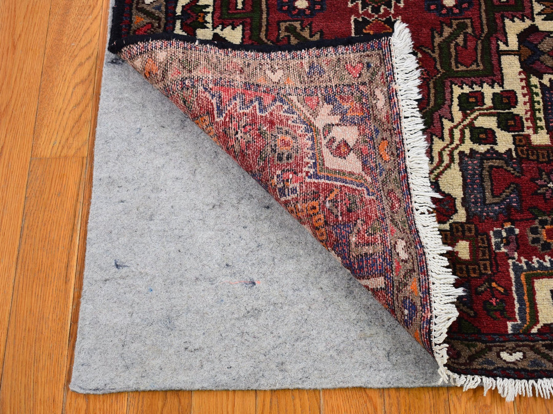 2'8" x 9'3" Vintage Hand Knotted Red Wool Rectangle Oriental Rug - MOA10266677