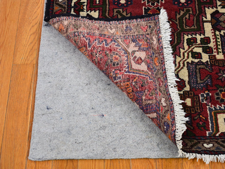 2'8" x 9'3" Vintage Hand Knotted Red Wool Rectangle Oriental Rug - MOA10266677