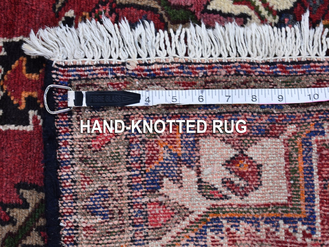 2'8" x 9'3" Vintage Hand Knotted Red Wool Rectangle Oriental Rug - MOA10266677