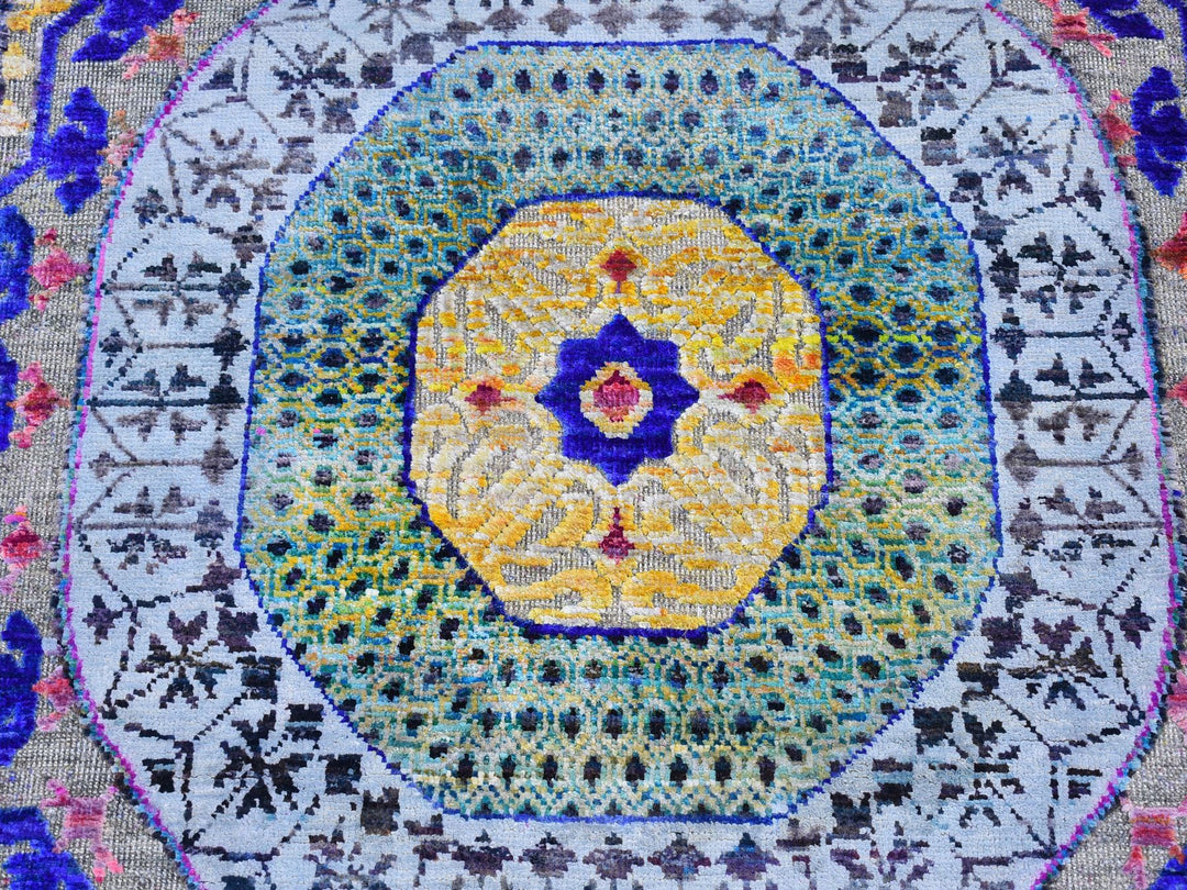 2'7" x 12'0" New Hand Knotted Yellow Wool & Silk Runner Oriental Rug - MOA10266696