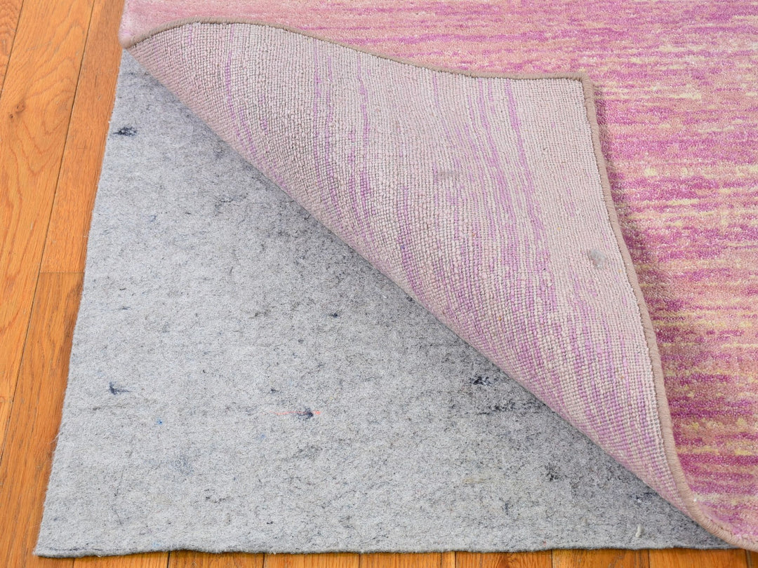 6'1" x 9'2" New Hand Knotted Pink Wool Rectangle Oriental Rug - MOA10266697