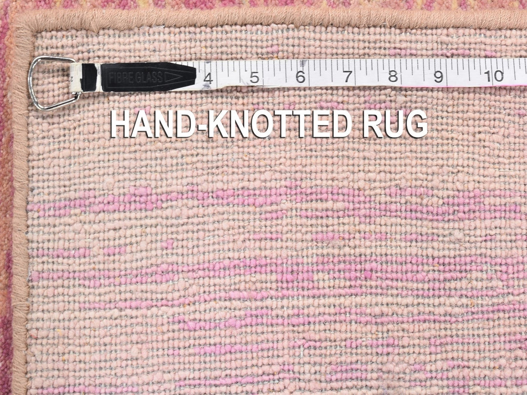 6'1" x 9'2" New Hand Knotted Pink Wool Rectangle Oriental Rug - MOA10266697