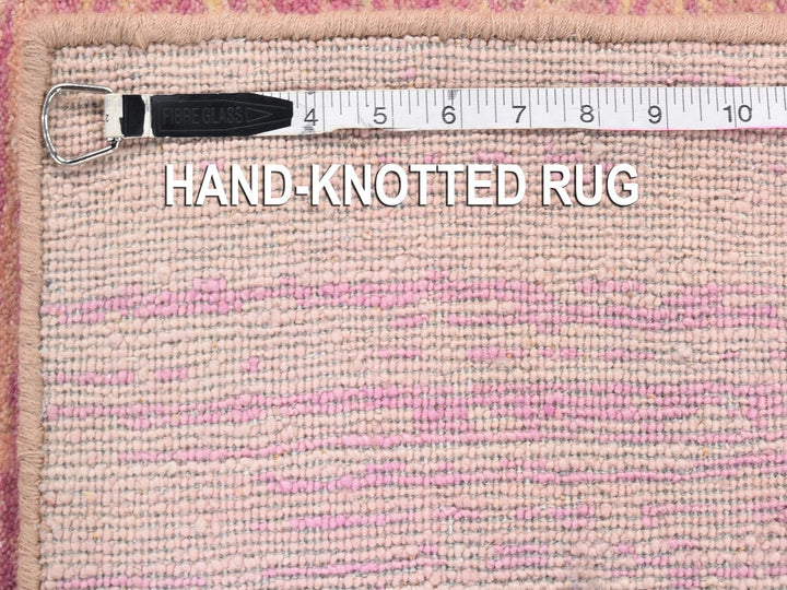 6'1" x 9'2" New Hand Knotted Pink Wool Rectangle Oriental Rug - MOA10266697