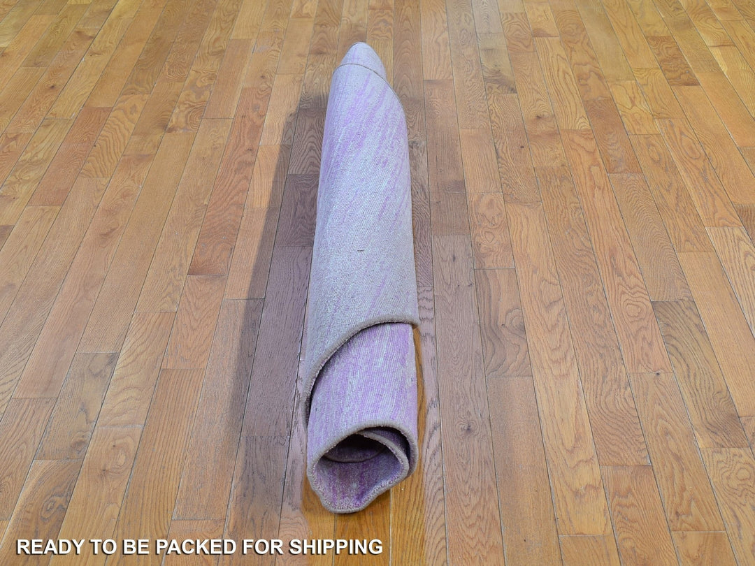 6'2" x 6'2" New Hand Knotted Pink Wool Round Oriental Rug - MOA10266706