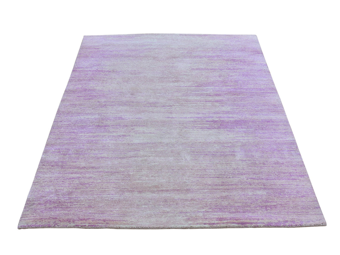 4'1" x 6'2" New Hand Knotted Pink Wool Rectangle Oriental Rug - MOA10266710
