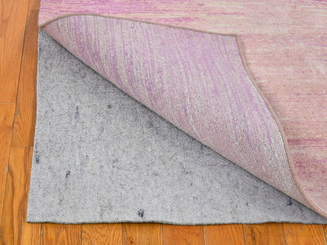 4'1" x 6'2" New Hand Knotted Pink Wool Rectangle Oriental Rug - MOA10266710