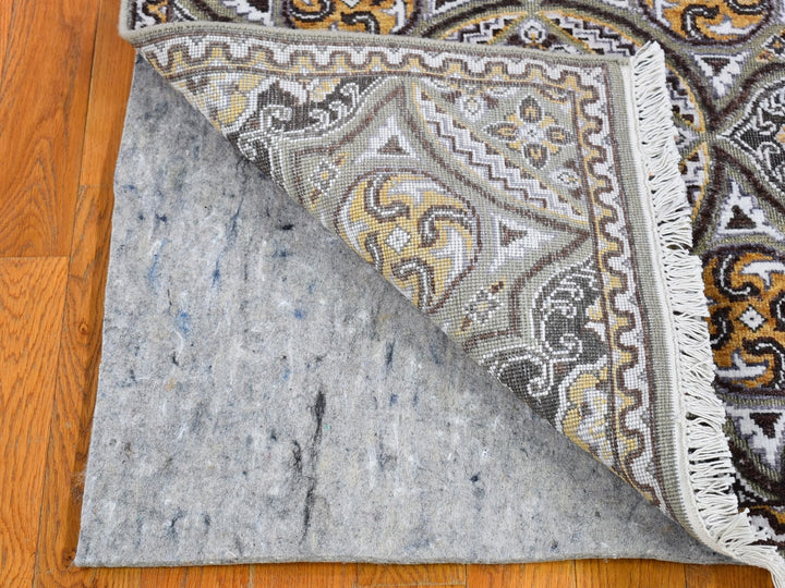 2'6" x 22'5" New Hand Knotted Brown Wool & Silk Runner Oriental Rug - MOA10266722