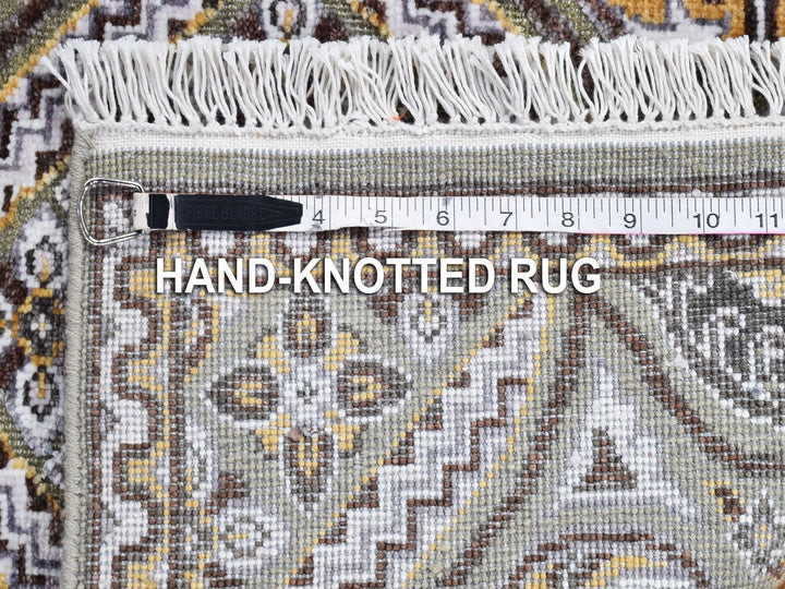 2'6" x 22'5" New Hand Knotted Brown Wool & Silk Runner Oriental Rug - MOA10266722