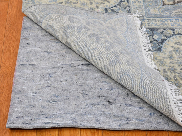 11'10" x 16'0" New Hand Knotted Ivory Wool & Silk Rectangle Oriental Rug - MOA10266735
