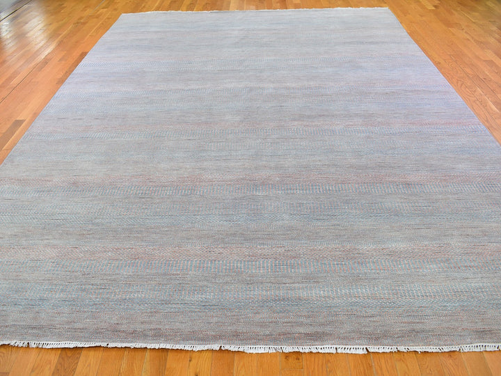 10'0" x 14'2" New Hand Knotted Blue Wool & Silk Rectangle Oriental Rug - MOA10266744