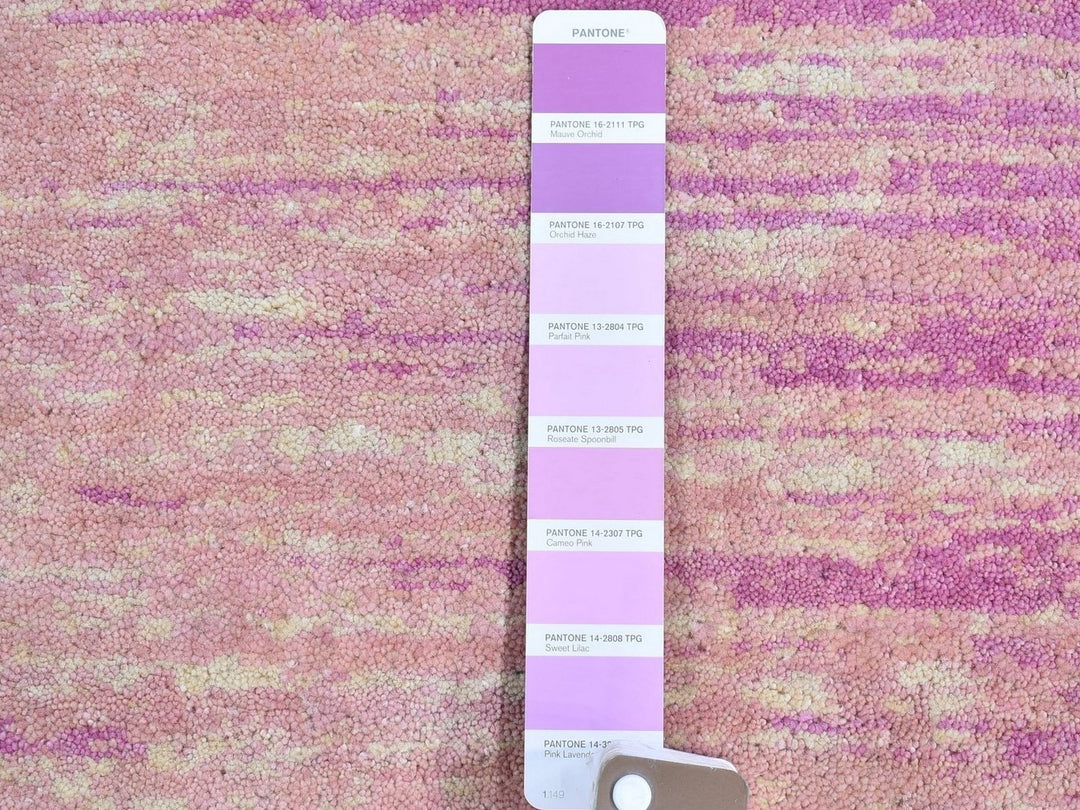 3'1" x 5'4" New Hand Knotted Pink Wool Rectangle Oriental Rug - MOA10266752