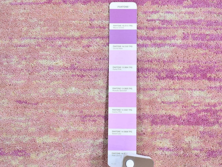 3'1" x 5'4" New Hand Knotted Pink Wool Rectangle Oriental Rug - MOA10266752