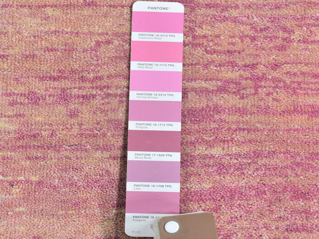 2'6" x 6'2" New Hand Knotted Pink Wool Runner Oriental Rug - MOA10266753