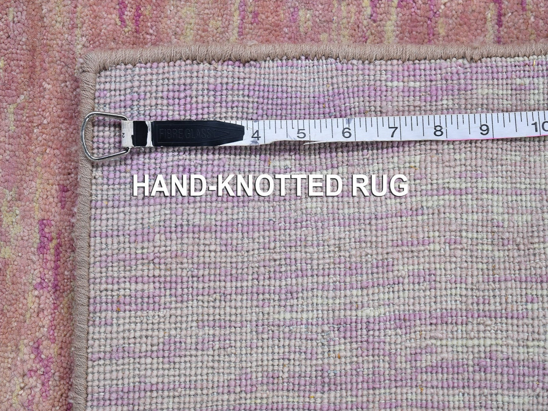 2'6" x 6'2" New Hand Knotted Pink Wool Runner Oriental Rug - MOA10266753