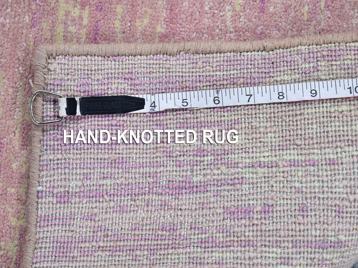 2'7" x 10'3" New Hand Knotted Pink Wool Runner Oriental Rug - MOA10266754