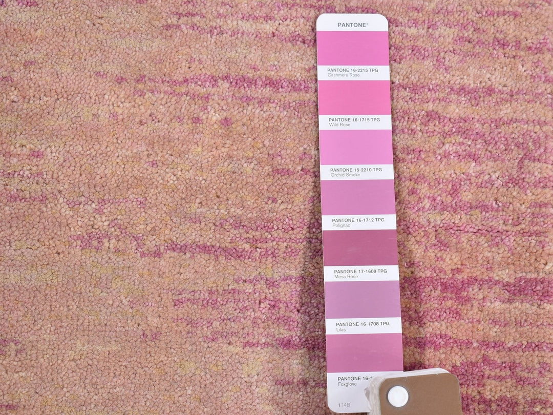 2'2" x 3'3" New Hand Knotted Pink Wool Runner Oriental Rug - MOA10266759