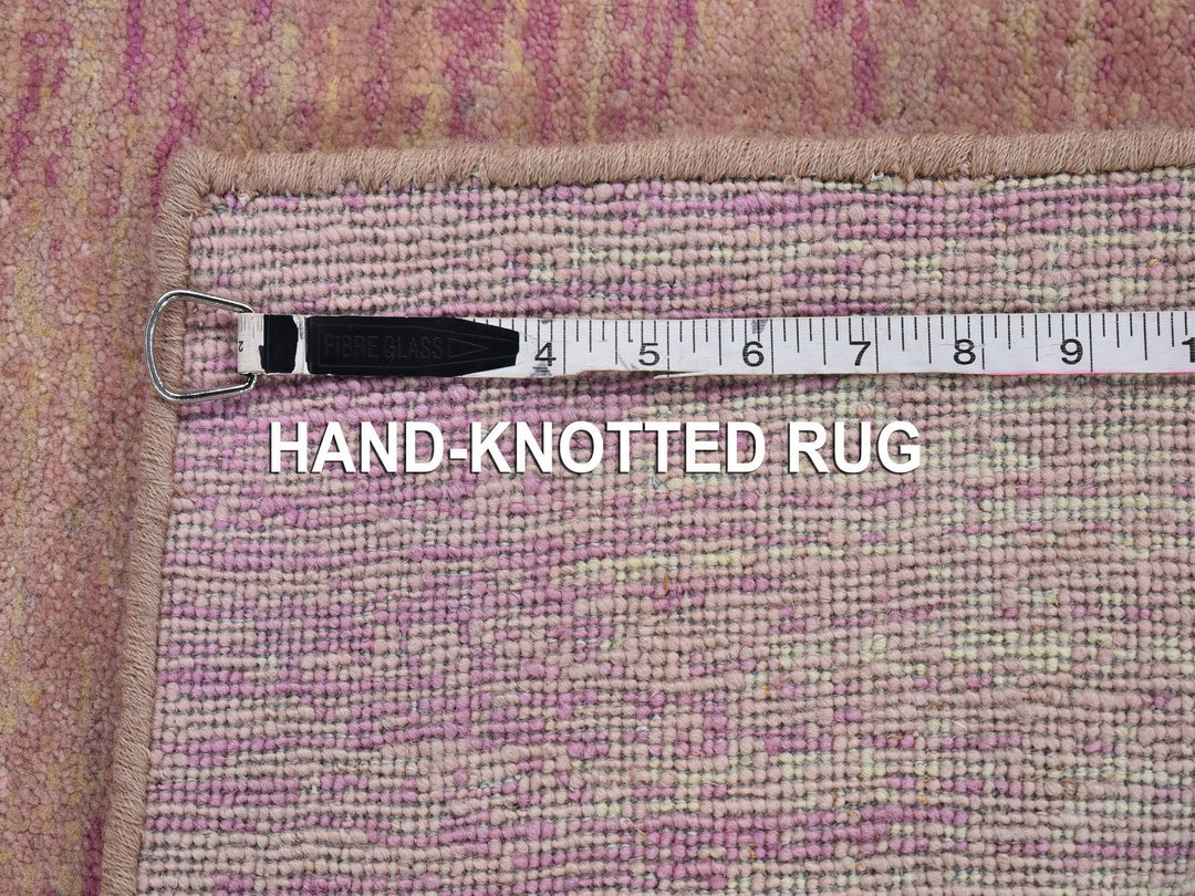 2'2" x 3'3" New Hand Knotted Pink Wool Runner Oriental Rug - MOA10266759