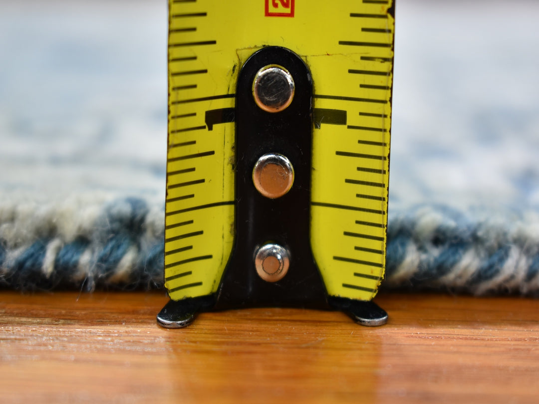 3'1" x 5'3" New Hand Knotted Blue Wool & Pure Silk Rectangle Oriental Rug - MOA10266763