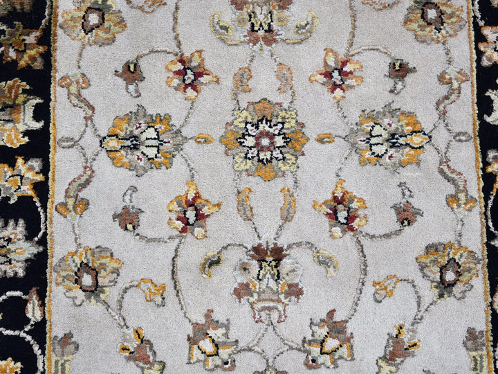 2'7" x 9'10" New Hand Knotted Ivory Wool & Silk Runner Oriental Rug - MOA10266768