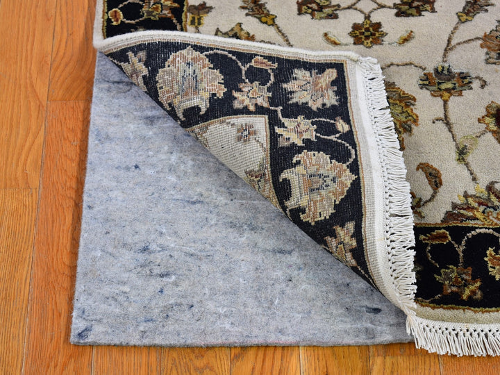 2'7" x 9'10" New Hand Knotted Ivory Wool & Silk Runner Oriental Rug - MOA10266768
