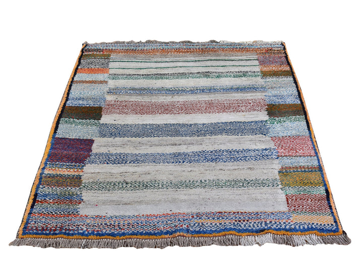 4'1" x 5'0" New Hand Knotted Brown Wool Rectangle Oriental Rug - MOA10266777