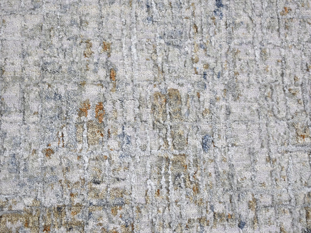 2'6" x 4'1" New Hand Knotted Grey Wool Rectangle Oriental Rug - MOA10266791