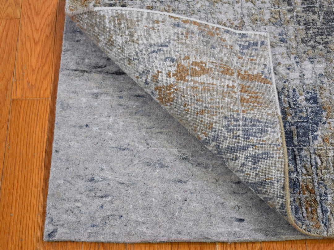 2'6" x 4'1" New Hand Knotted Grey Wool Rectangle Oriental Rug - MOA10266791
