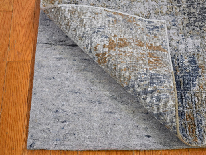 2'6" x 4'1" New Hand Knotted Grey Wool Rectangle Oriental Rug - MOA10266791