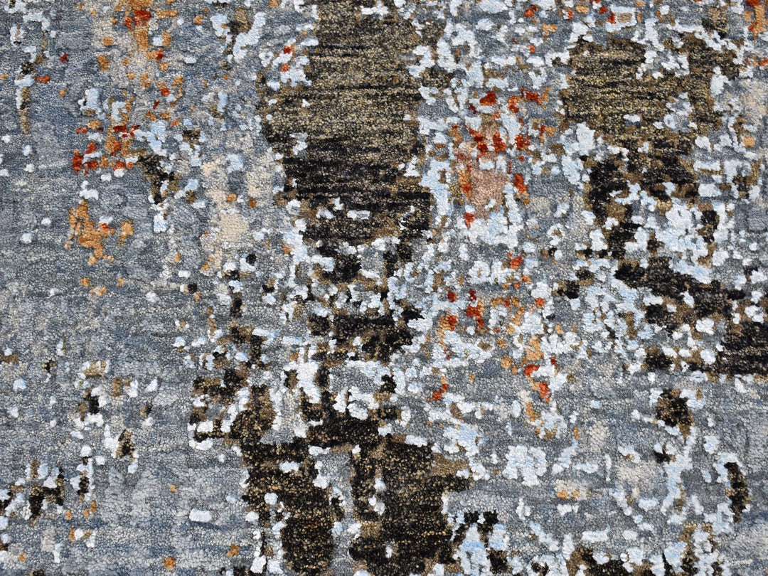 2'6" x 10'3" New Hand Knotted Blue Wool Runner Oriental Rug - MOA10266792
