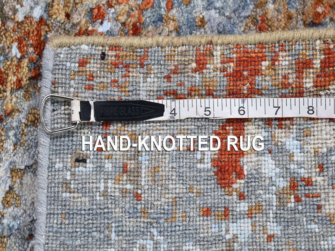 2'6" x 10'3" New Hand Knotted Blue Wool Runner Oriental Rug - MOA10266792