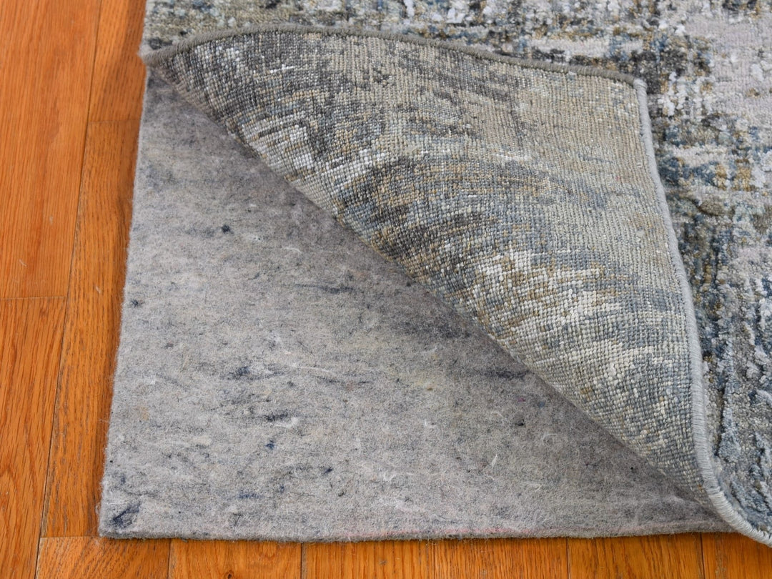 2'6" x 4'4" New Hand Knotted Blue Wool Rectangle Oriental Rug - MOA10266794