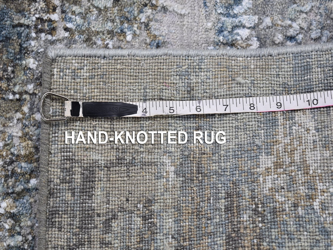 2'6" x 4'4" New Hand Knotted Blue Wool Rectangle Oriental Rug - MOA10266794