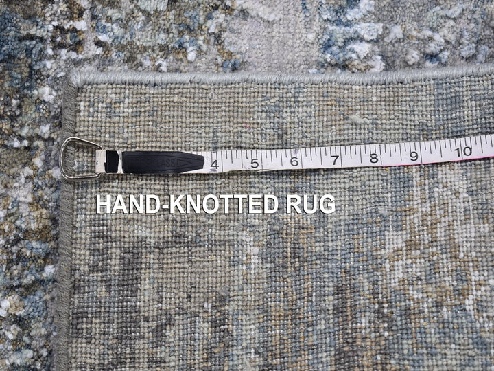 2'6" x 4'4" New Hand Knotted Blue Wool Rectangle Oriental Rug - MOA10266794