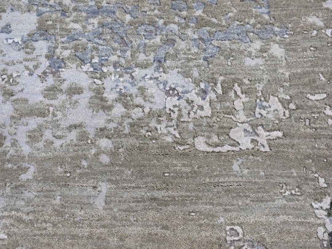 3'0" x 5'3" New Hand Knotted Grey Wool & Silk Rectangle Oriental Rug - MOA10266796