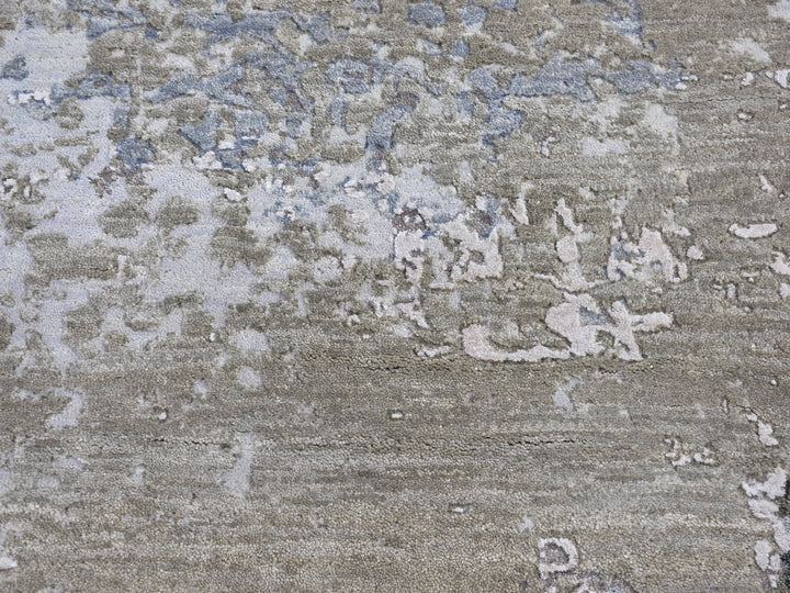 3'0" x 5'3" New Hand Knotted Grey Wool & Silk Rectangle Oriental Rug - MOA10266796