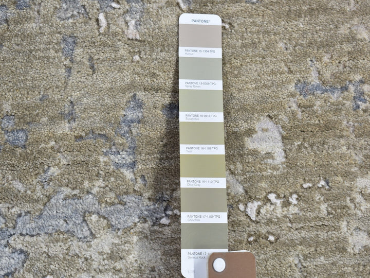 3'0" x 5'3" New Hand Knotted Grey Wool & Silk Rectangle Oriental Rug - MOA10266796