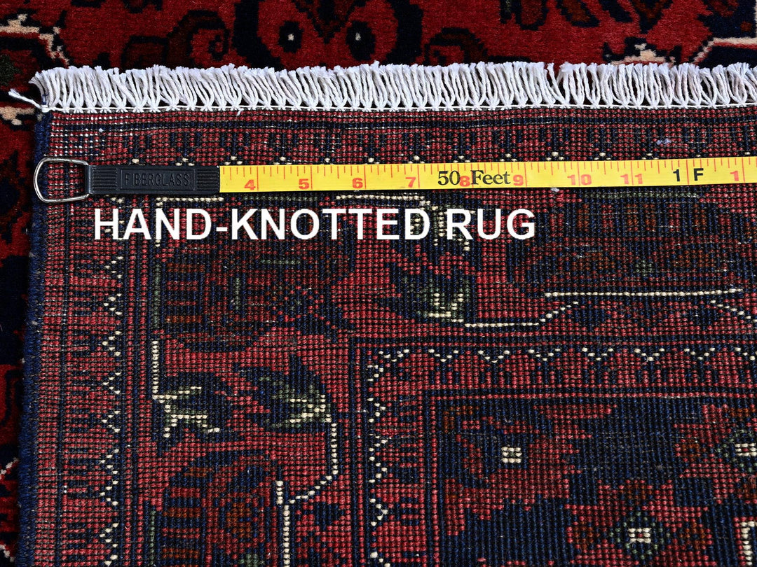 3'10" x 5'11" New Hand Knotted Red Wool Rectangle Oriental Rug - MOA102667