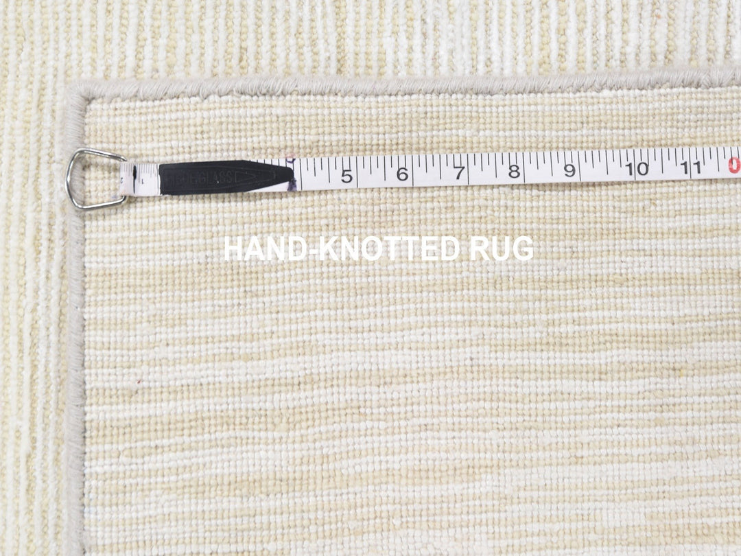 3'1" x 5'1" New Hand Knotted Ivory Wool & Silk Rectangle Oriental Rug - MOA10266807