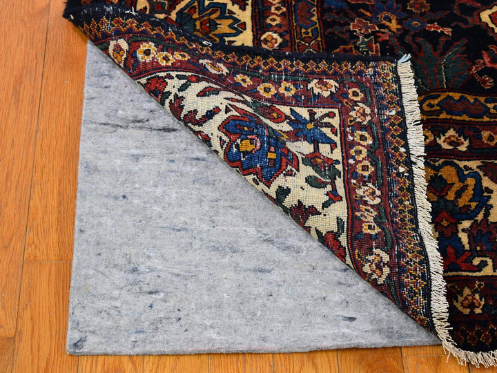 7'2" x 13'1" Vintage Hand Knotted Blue Wool Rectangle Oriental Rug - MOA10266809