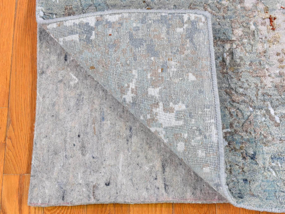 3'2" x 5'5" New Hand Knotted Blue Wool Rectangle Oriental Rug - MOA10266820