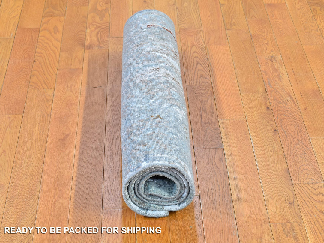 3'2" x 5'5" New Hand Knotted Blue Wool Rectangle Oriental Rug - MOA10266820