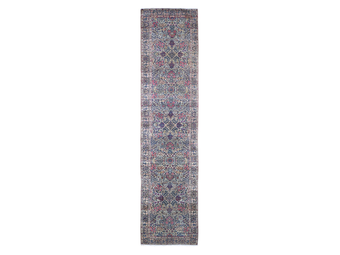 2'8" x 11'6" Vintage Hand Knotted Ivory Wool Runner Oriental Rug - MOA10266840