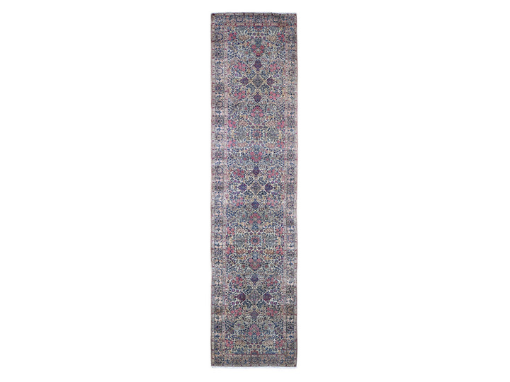 2'8" x 11'6" Vintage Hand Knotted Ivory Wool Runner Oriental Rug - MOA10266840
