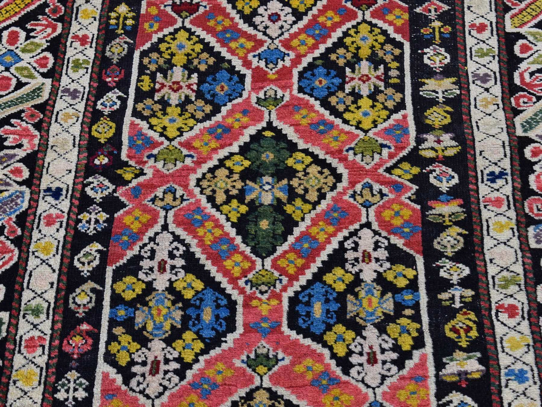 3'1" x 14'3" Vintage Hand Knotted Pink Wool Runner Oriental Rug - MOA10266842
