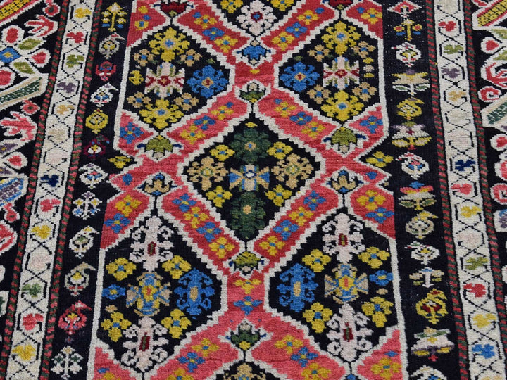 3'1" x 14'3" Vintage Hand Knotted Pink Wool Runner Oriental Rug - MOA10266842